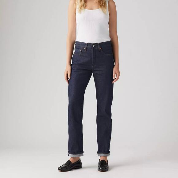 Levi's 501 Selvedge Denim Straight Leg Jeans 24x32 NEW Indigo Blue Cotton Pants - Picture 1 of 7